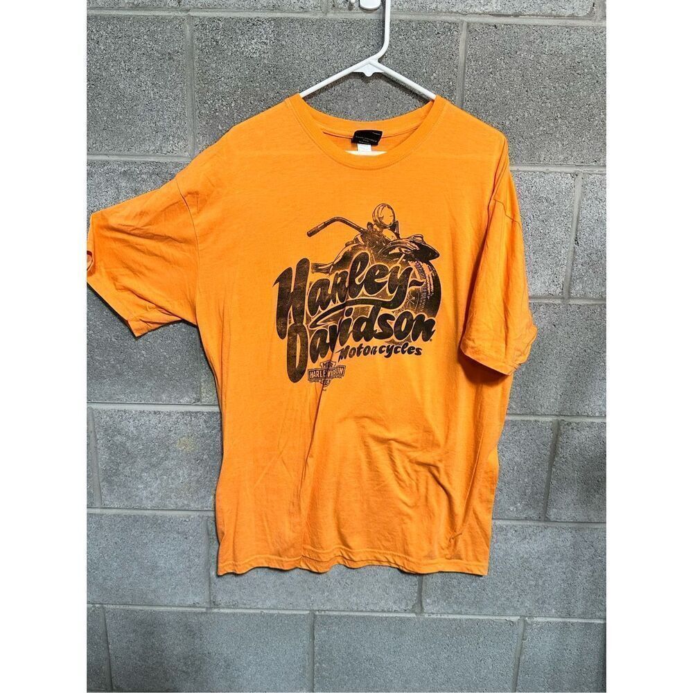 Harley Davidson Knoxville Factory Custom Crew Neck Short Sleeve T-Shirt Orange X